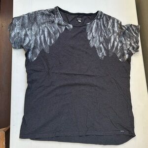 Diesel Gray Tee with Feather Pattern